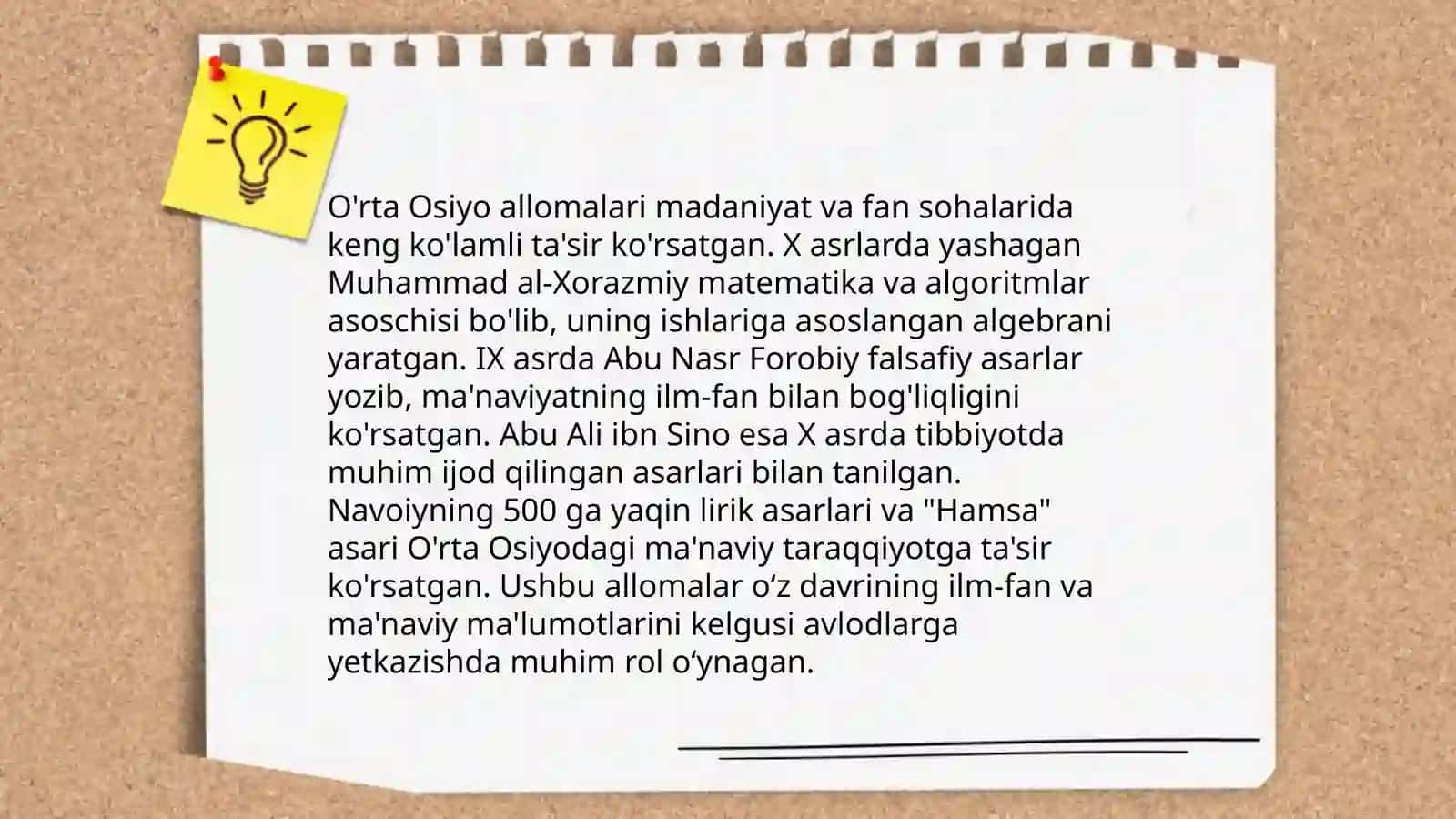 Yuksak ma'naviyatli yoshlarni tarbiyalashda O'rta Osiyo allomalari ilmiy merosining o'rni (allomalarning ilmiy faoliyati misolida) 3