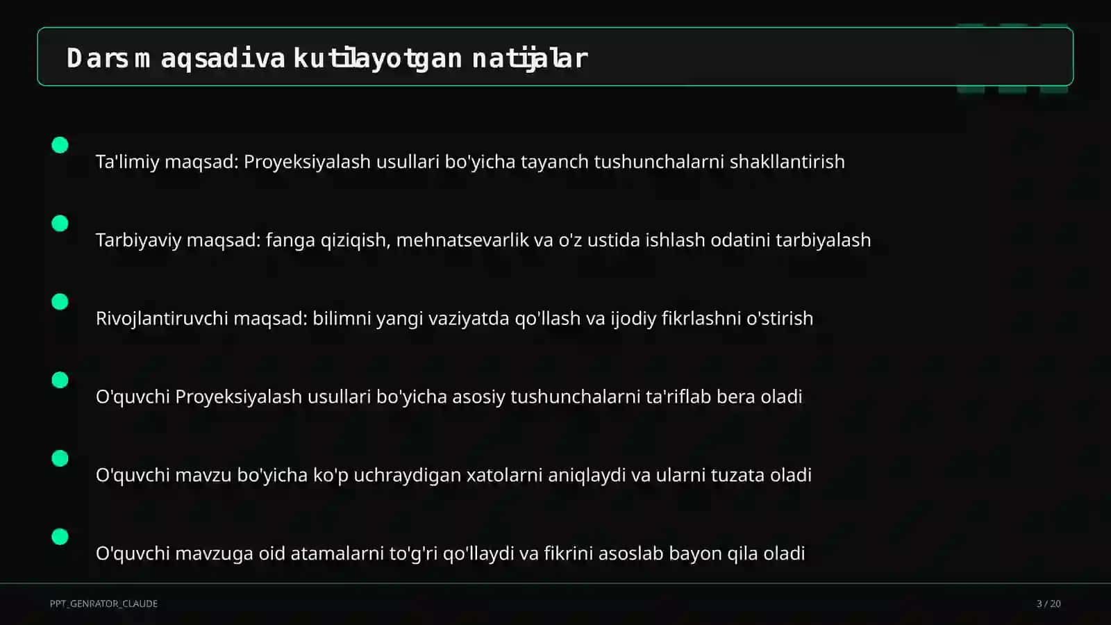 Proyeksiyalash usullari (8-sinf) 3