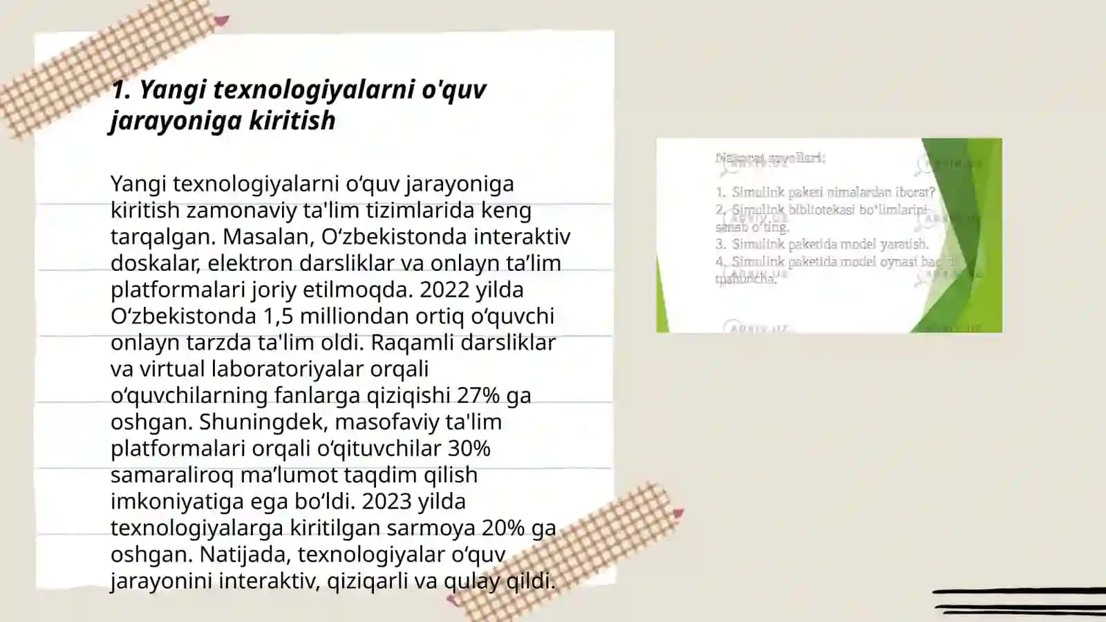 Texnologiya faniga oid darslarni tashkil etish usullari 3