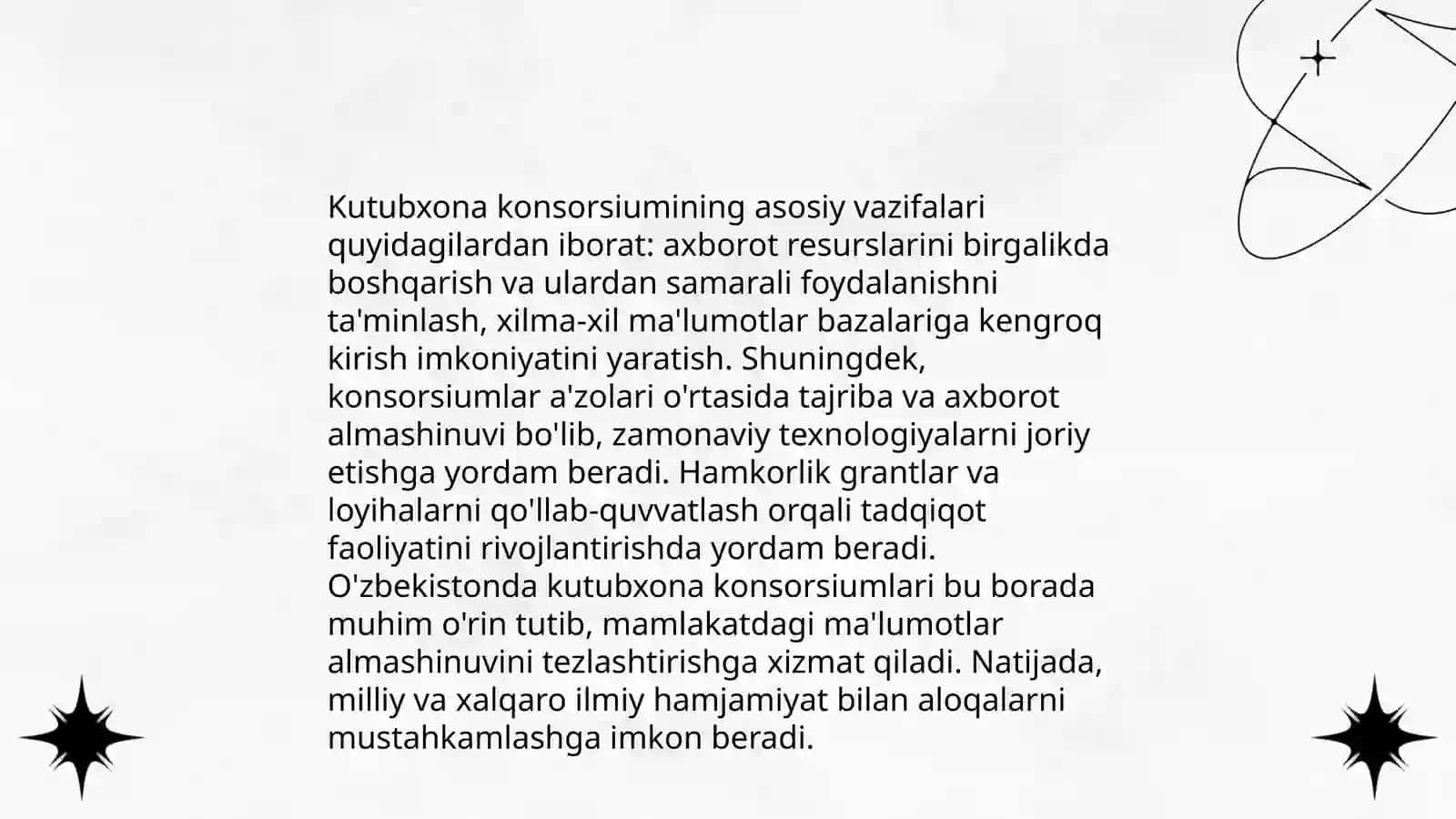 Kutubxona konsorsiumi. Kutubxona elektron katalogini shakllantirish boʻyicha kutubxona konsorsiumi 3