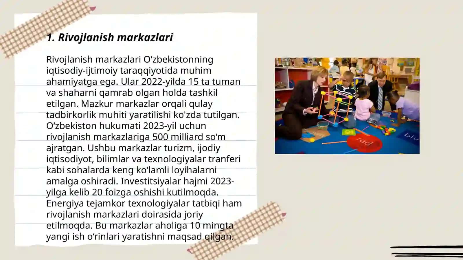 Rivojlanish markazlari 3