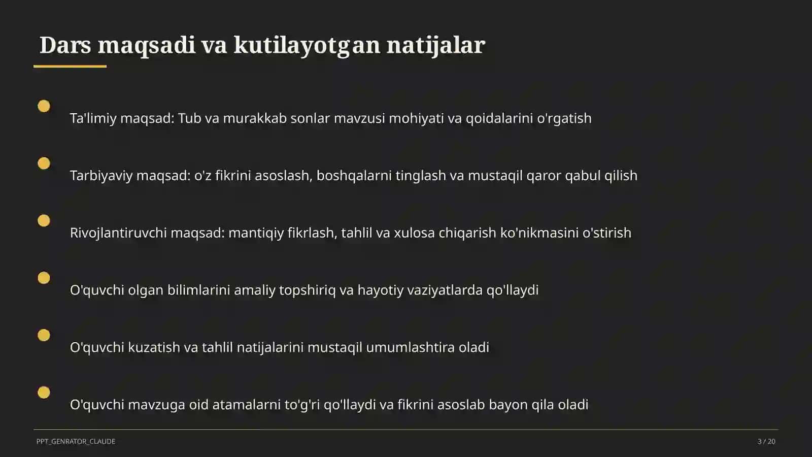 Tub va murakkab sonlar (5-sinf) 3