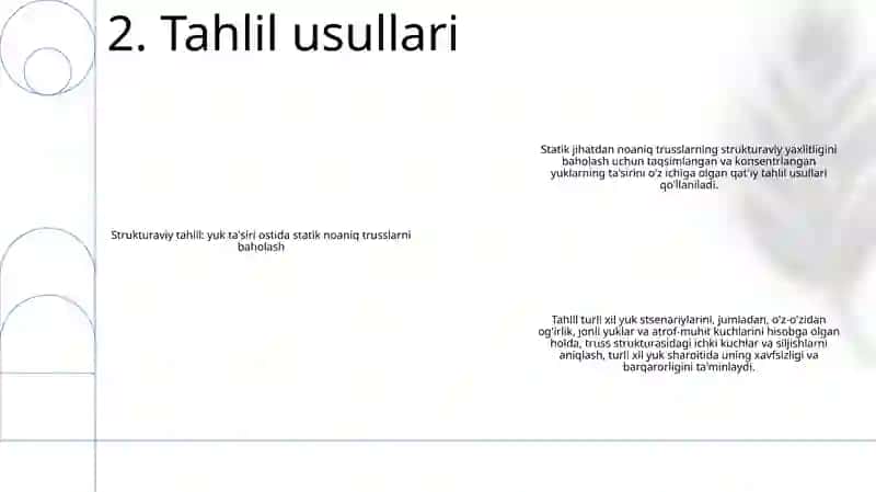 Statik Tekis Fermalarni Quzg'Almas Yuklar Tasiriga Hisoblash 3