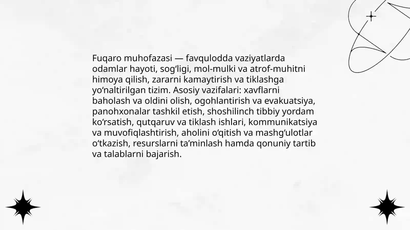 Favqulodda vaziyatlarda fuqari muhofazasining vazifalari 3