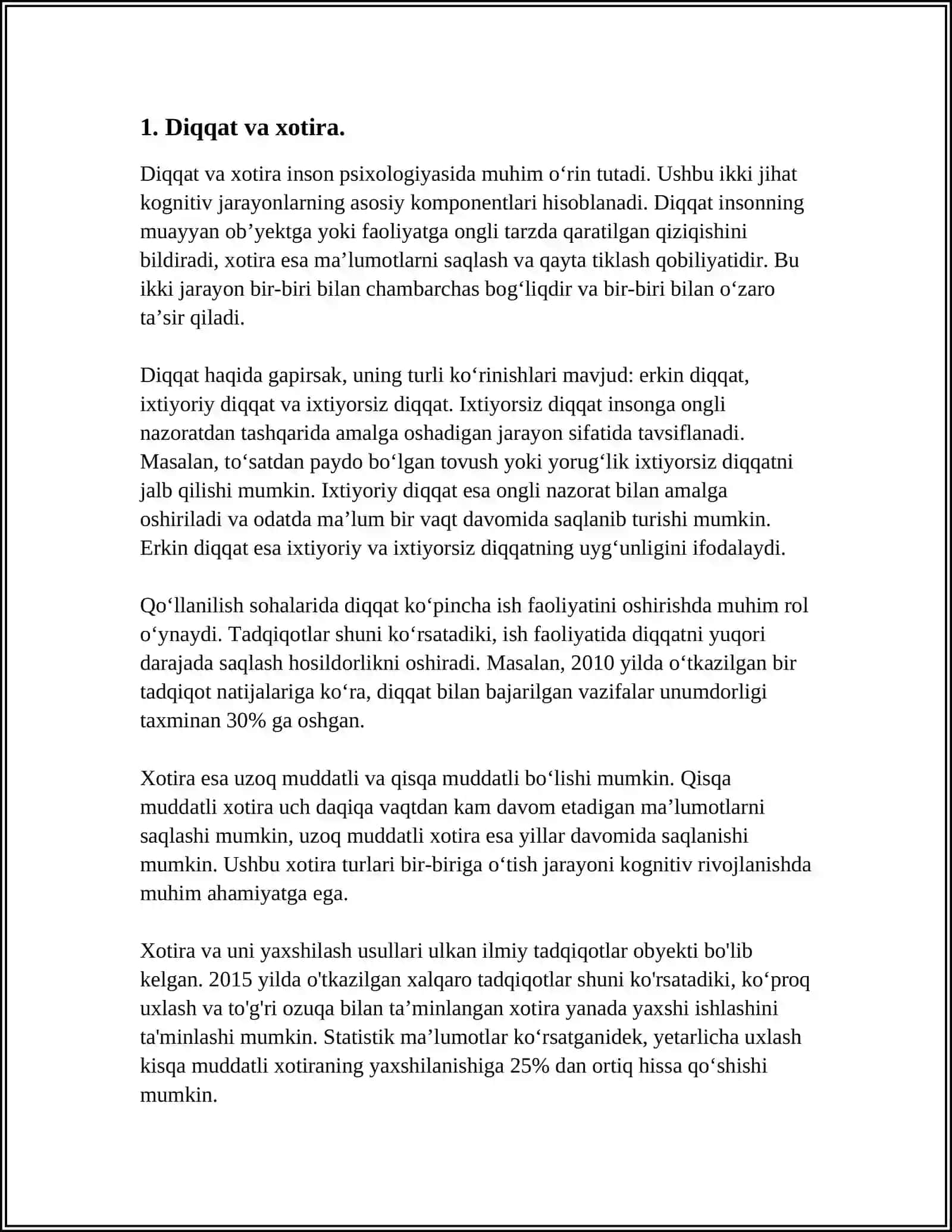 DIQQATNING BOSHQA PSIXIK HODISA VA JARAYONLARNI TAQQOSLASH 3