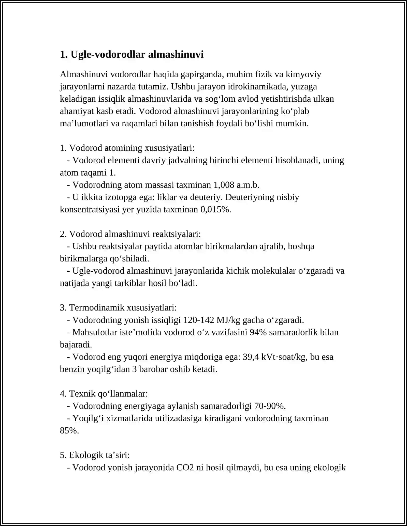 Uglevodorodlar to'planishi va metabolizmi. Krebs sikli 3