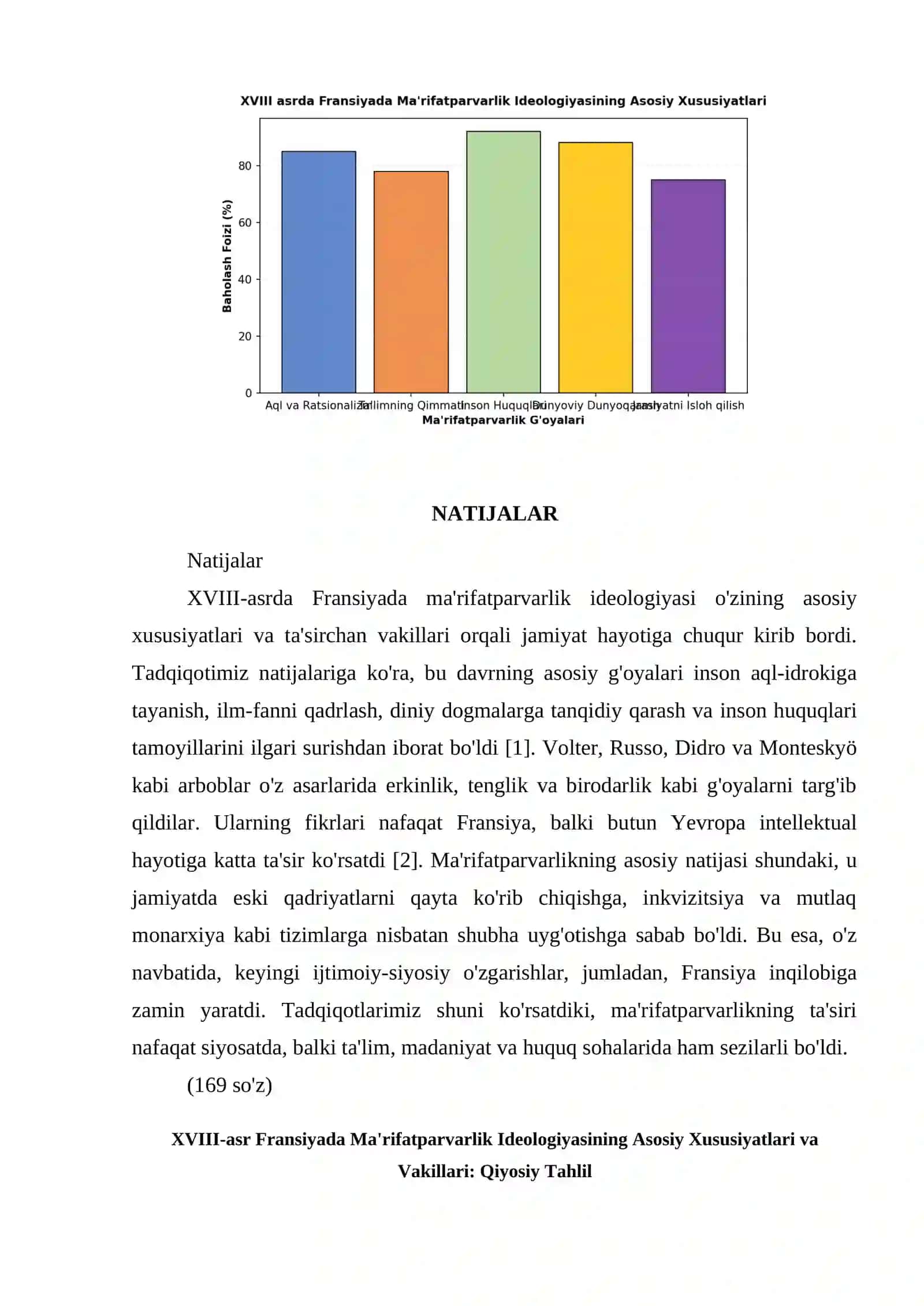XVIII-ASRDA FRANSIYADA MA'RIFATPARVARLIK IDEOLOGIYASINING ASOSIY XUSUSIYATLARI VA UNING VAQILLARI 3