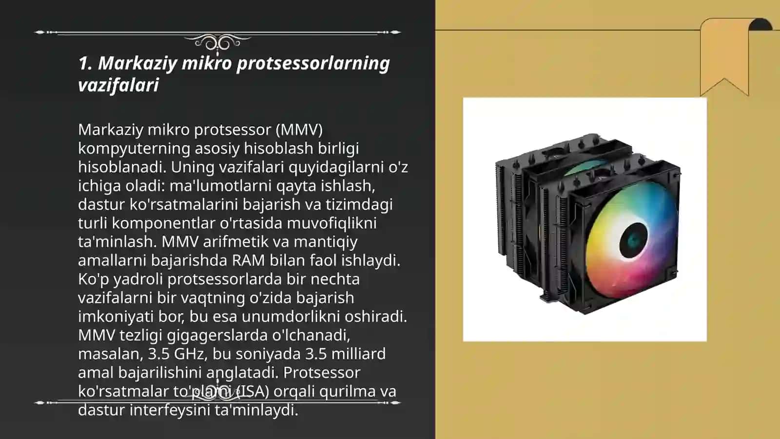 Markaziy mikro protsessorlarning vazifalari 3
