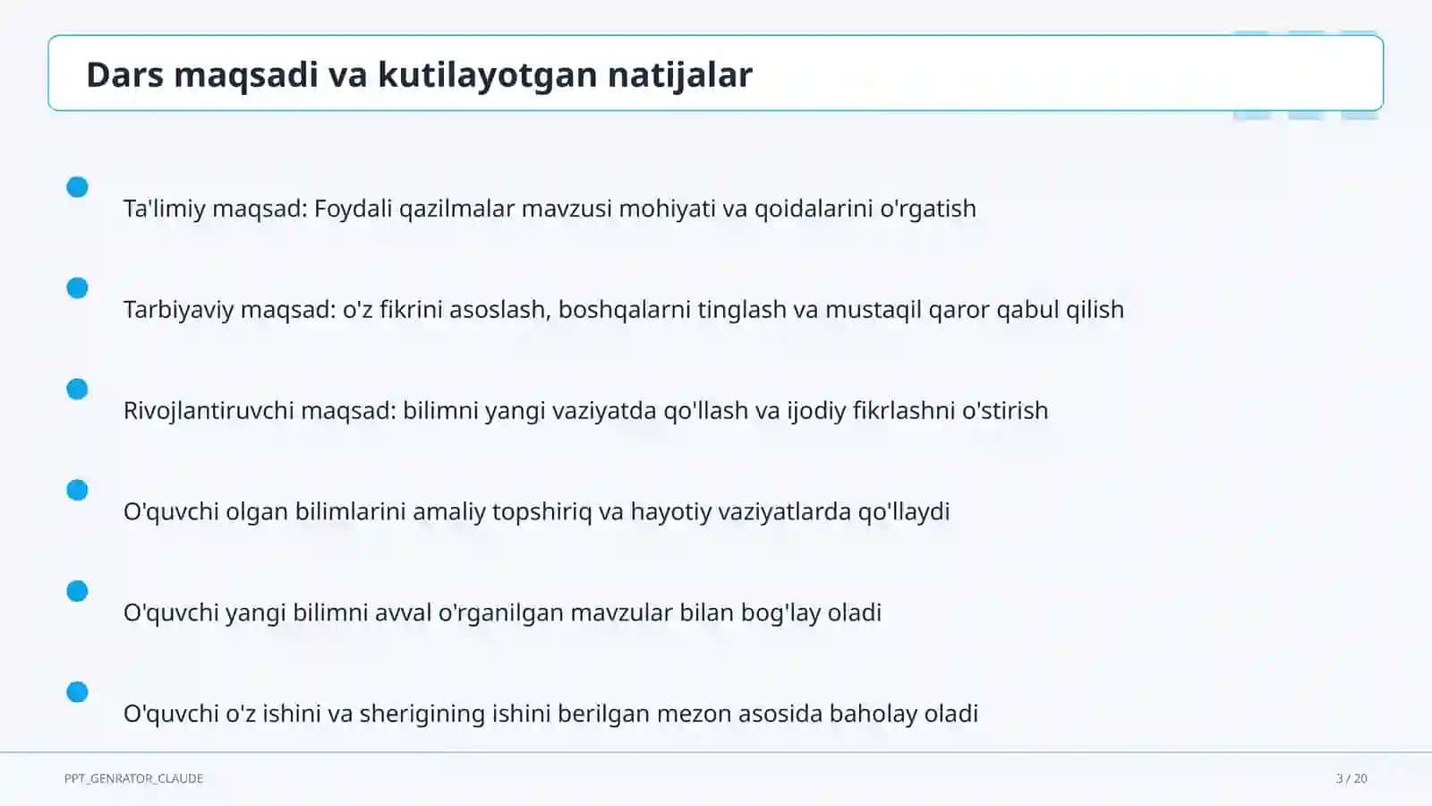 Foydali qazilmalar (3-sinf) 3