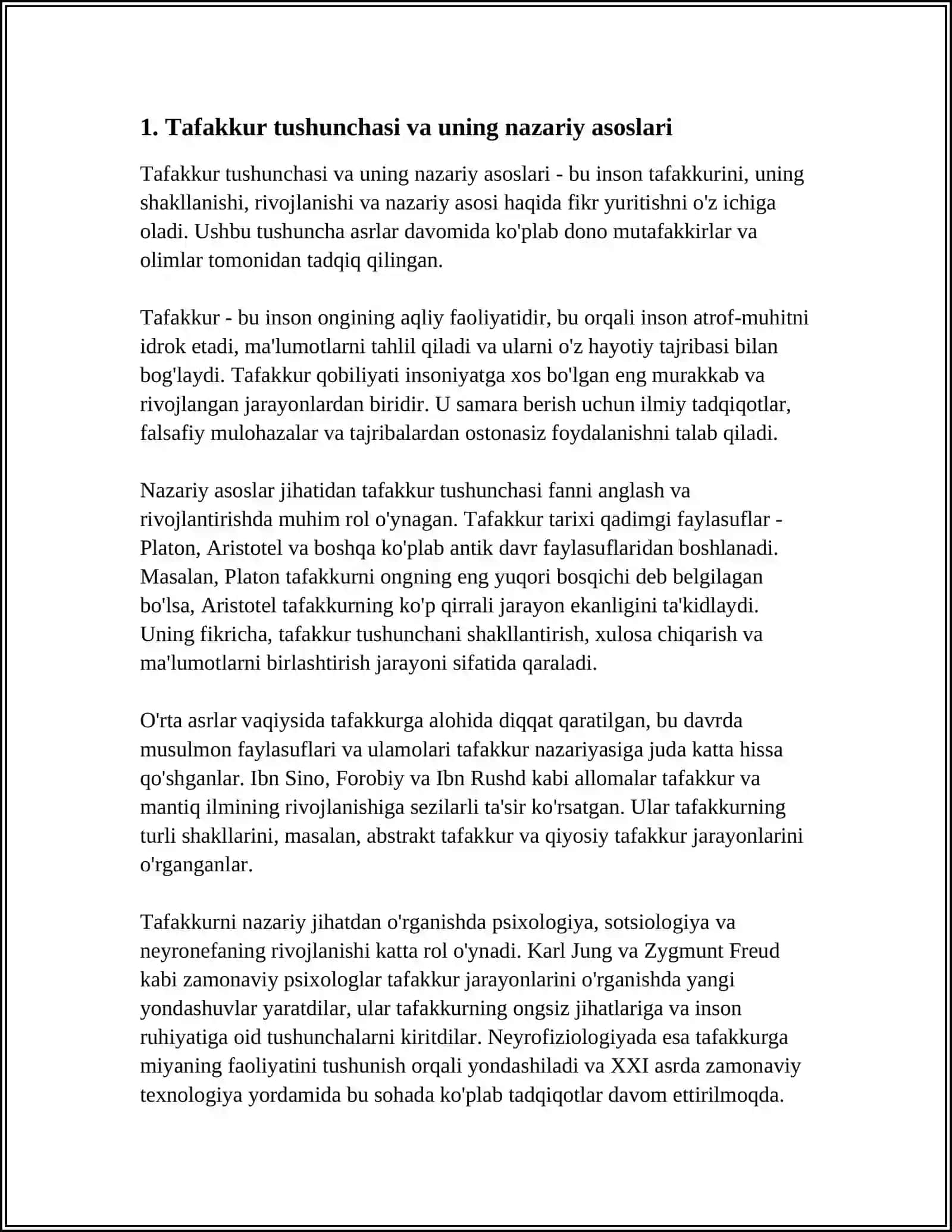 TAFAKKUR BORASIDAGI PISIXALAGIK NAZARYALAR 3