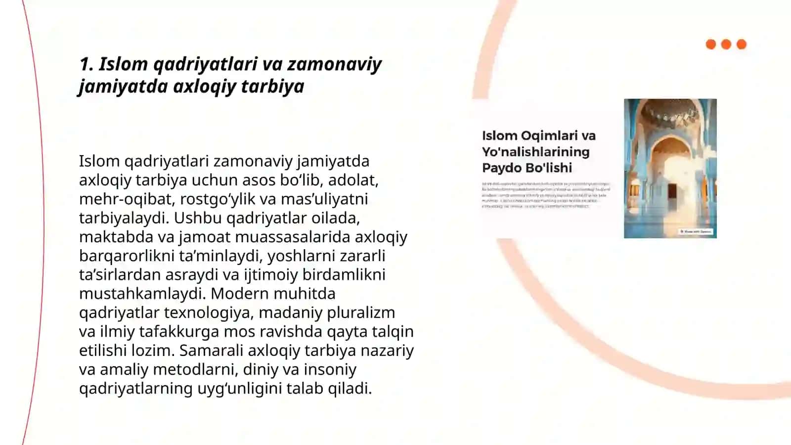 Islom qadriyatlari va ma'rifatining hozirgi davrdagi ahamiyati 3