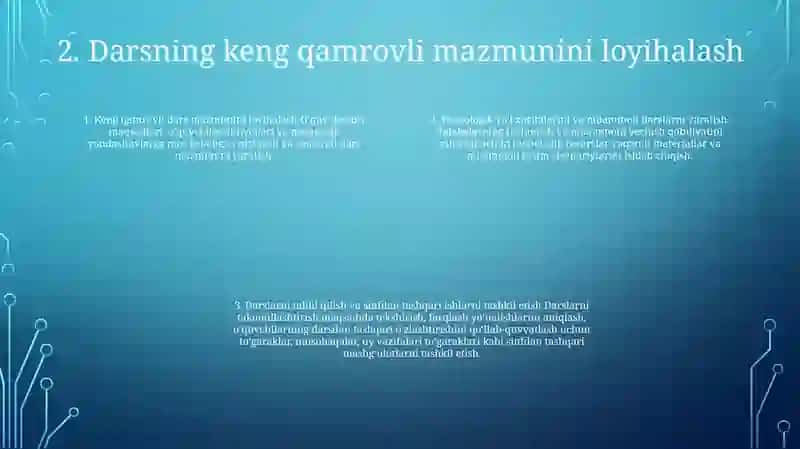 Dars Mazmuni, Texnologik Xaritalar Tuzish 3