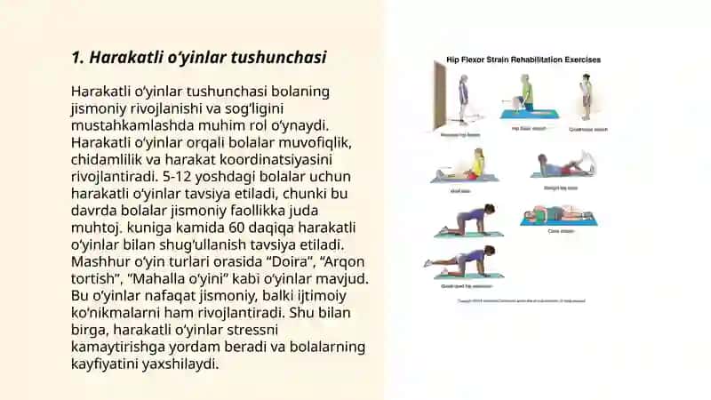 Harakatli oyinlar buyumlar bilan Mashiqlar bajarish 3