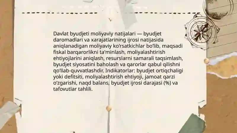 Davlat byudjeti moliyaviy natijalari hisobi 3