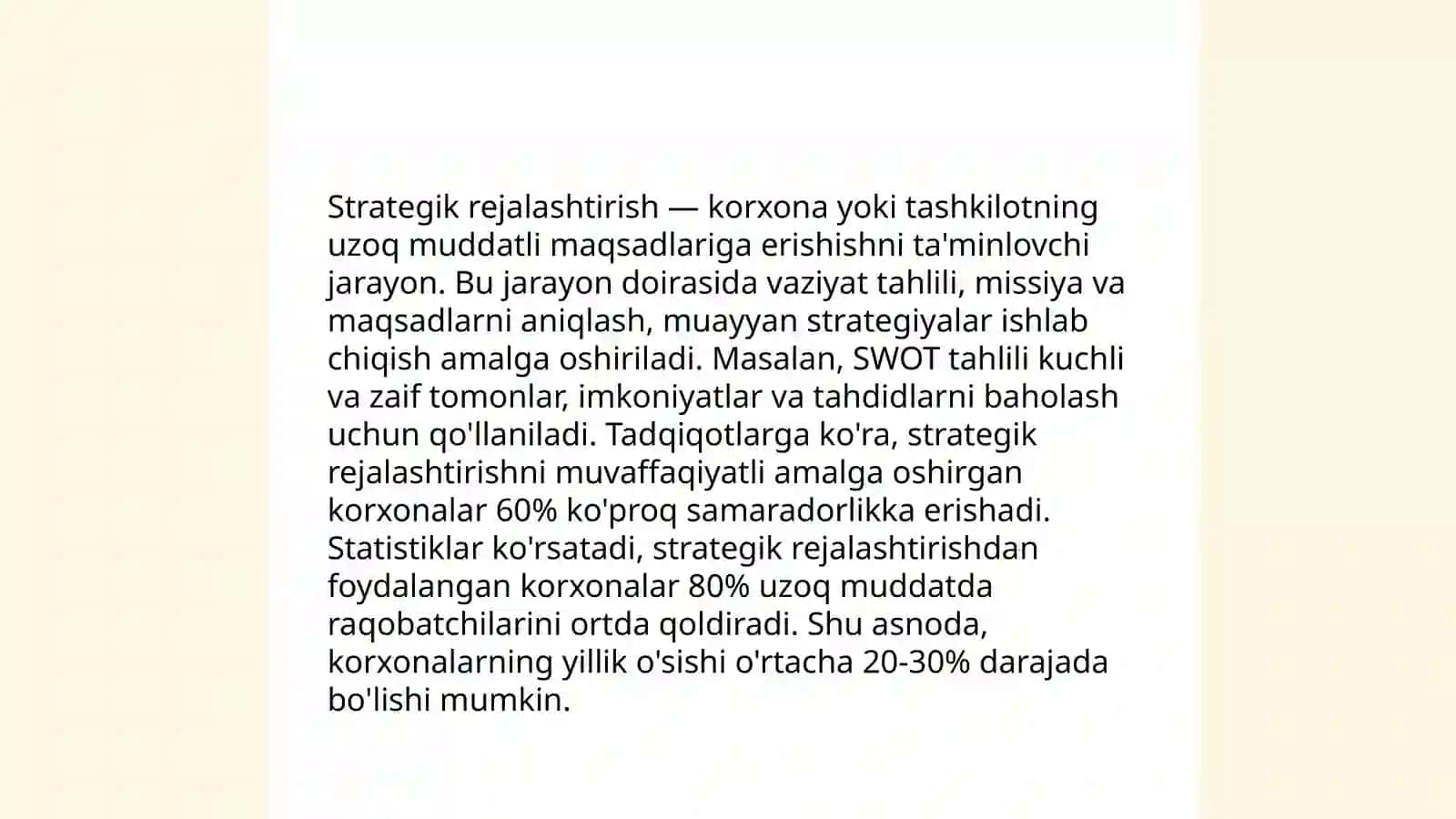 Biznes boshqaruvida rejalashtirish 3