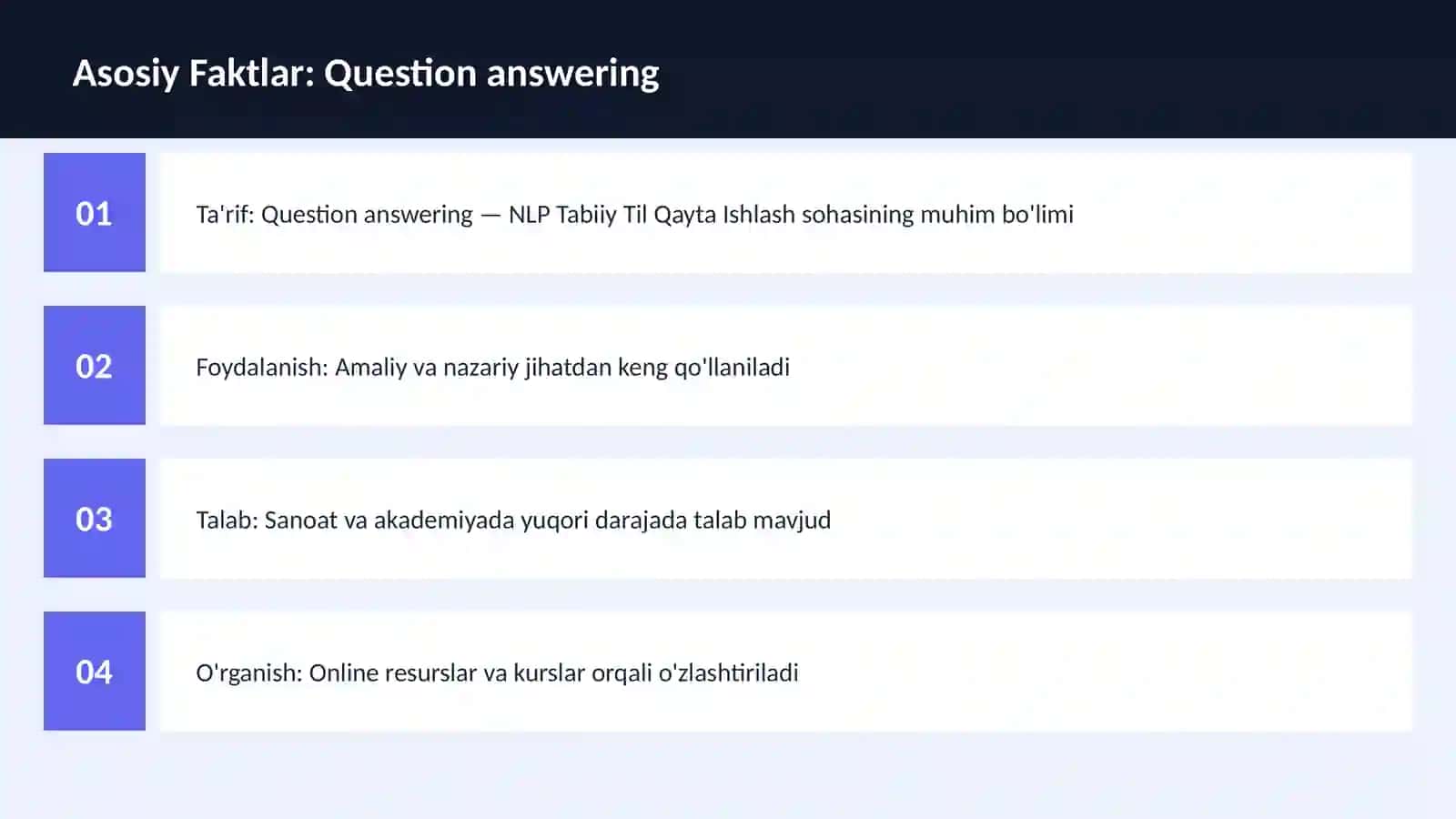 Question answering 3