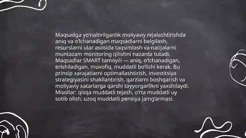 Moliyaviy rejalashtirish prinsplari 3