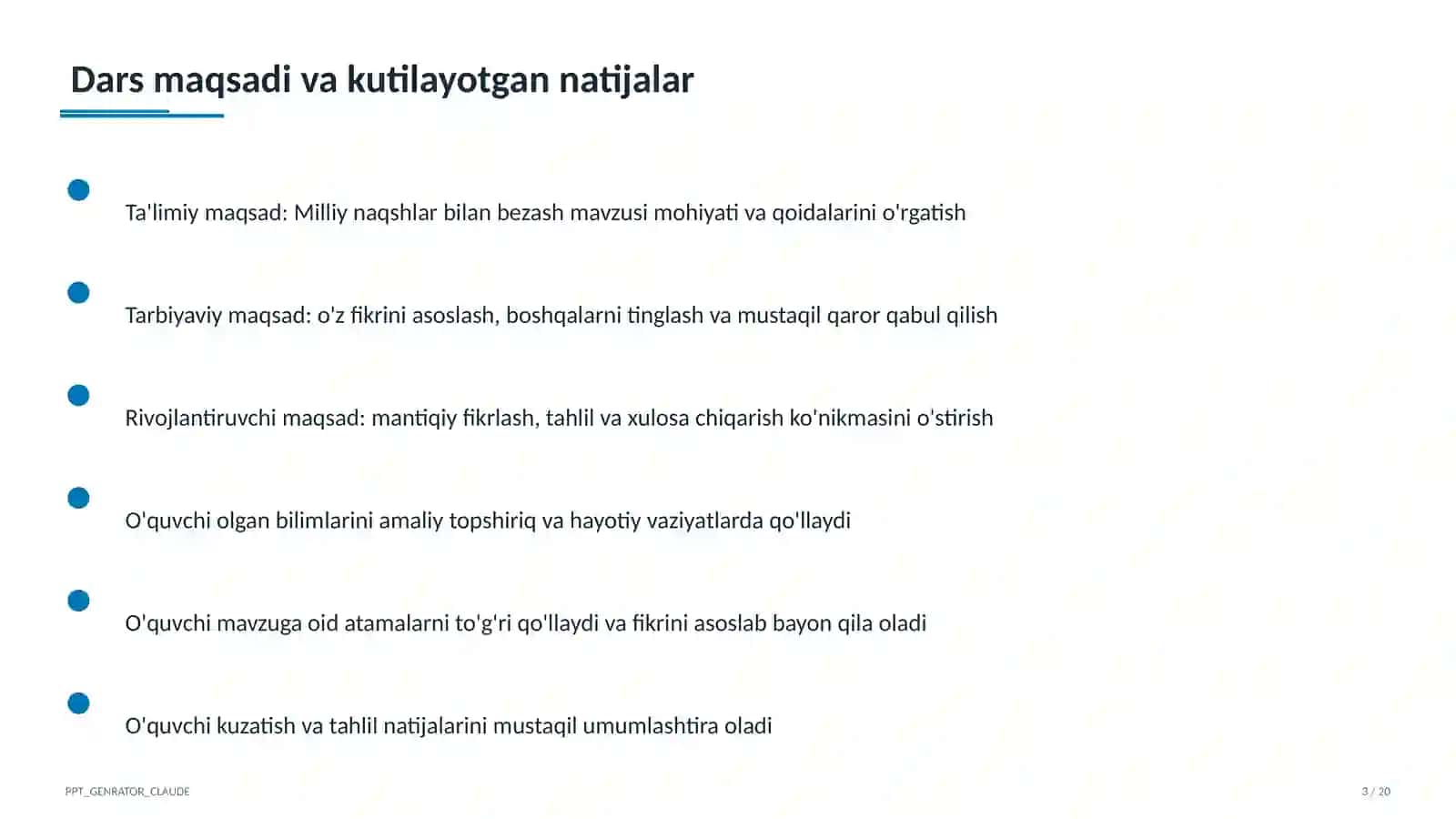 Milliy naqshlar bilan bezash (3-sinf) 3