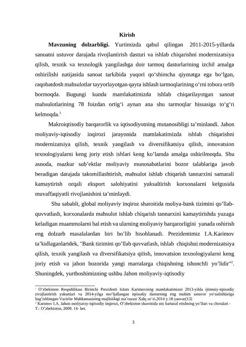 Iqtisodiyotning yetakchi tarmoqlarida mahsulot tannarxini pasaytirish yo'llari (mahsulot turlari misolida) 3