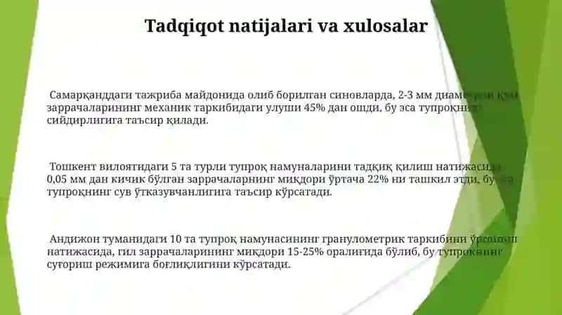 Tuproq zarrachalari va ularning xususiyatlari 3