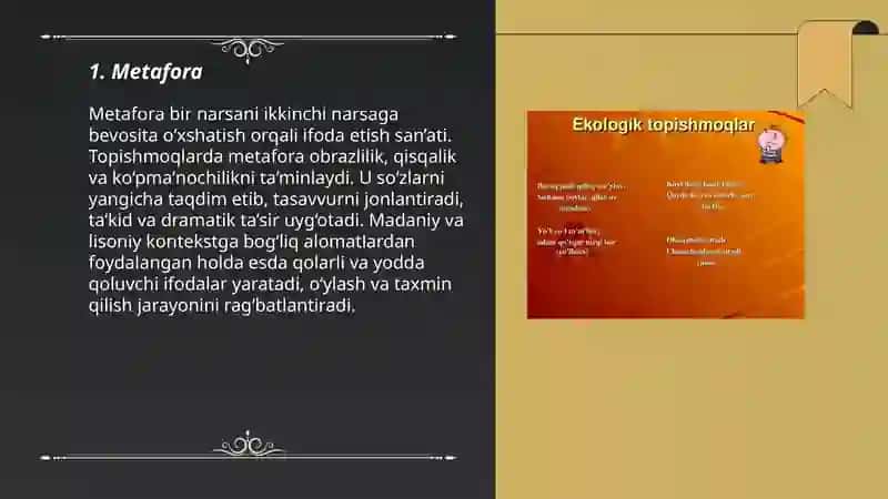 Topishmoqlarning badiiy xususiyatlari 3