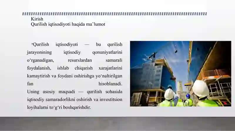 QURILISH IQTISODIYOTI 3
