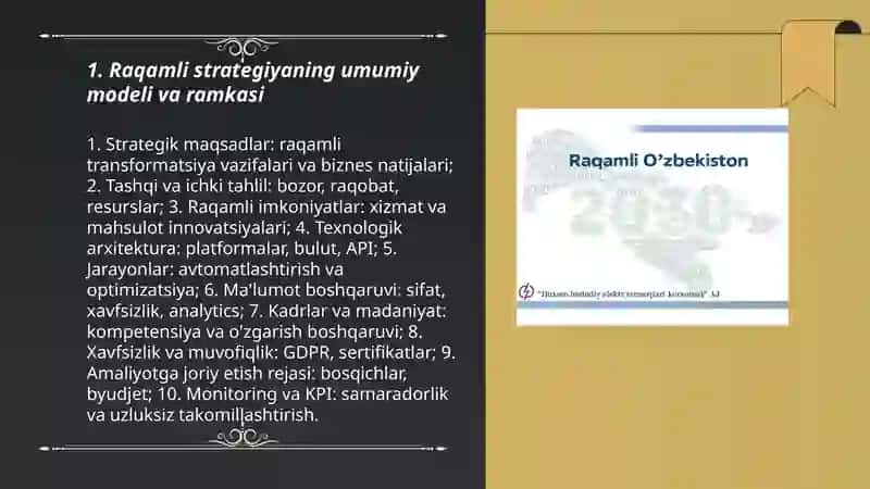 Raqamli strategiyaning umumiy modeli va ramkasi 3