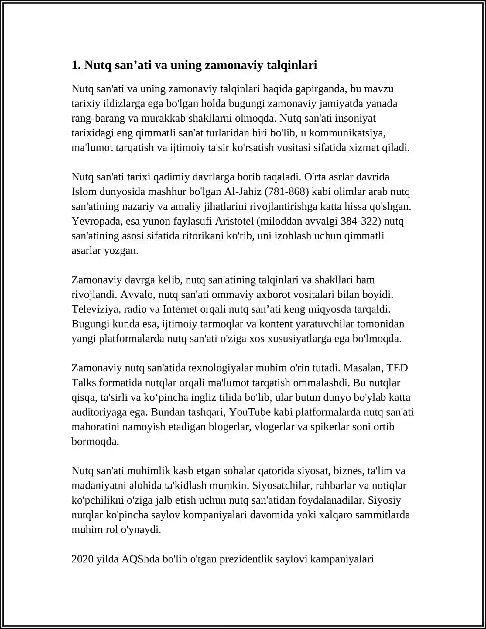 Nutq san'ati va uning zamonaviy talqinlari 3