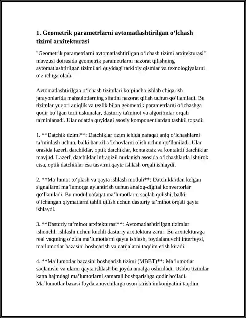 GEOMETRIK PARAMETRLARNI NAZORAT QILISHNING AVTOMATLASHTIRILGAN TIZIMI 3