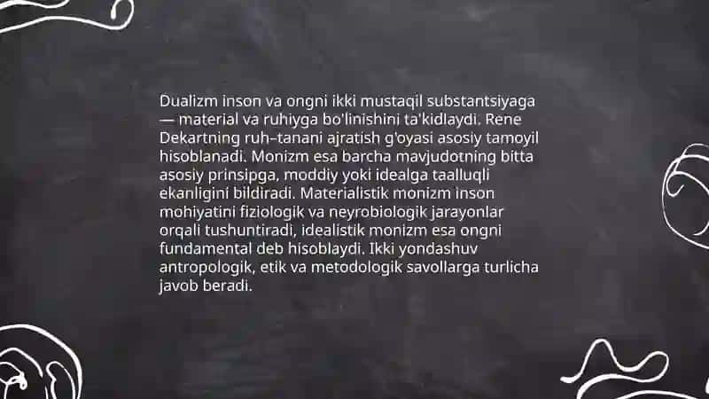 Dualizm va Monizm 3