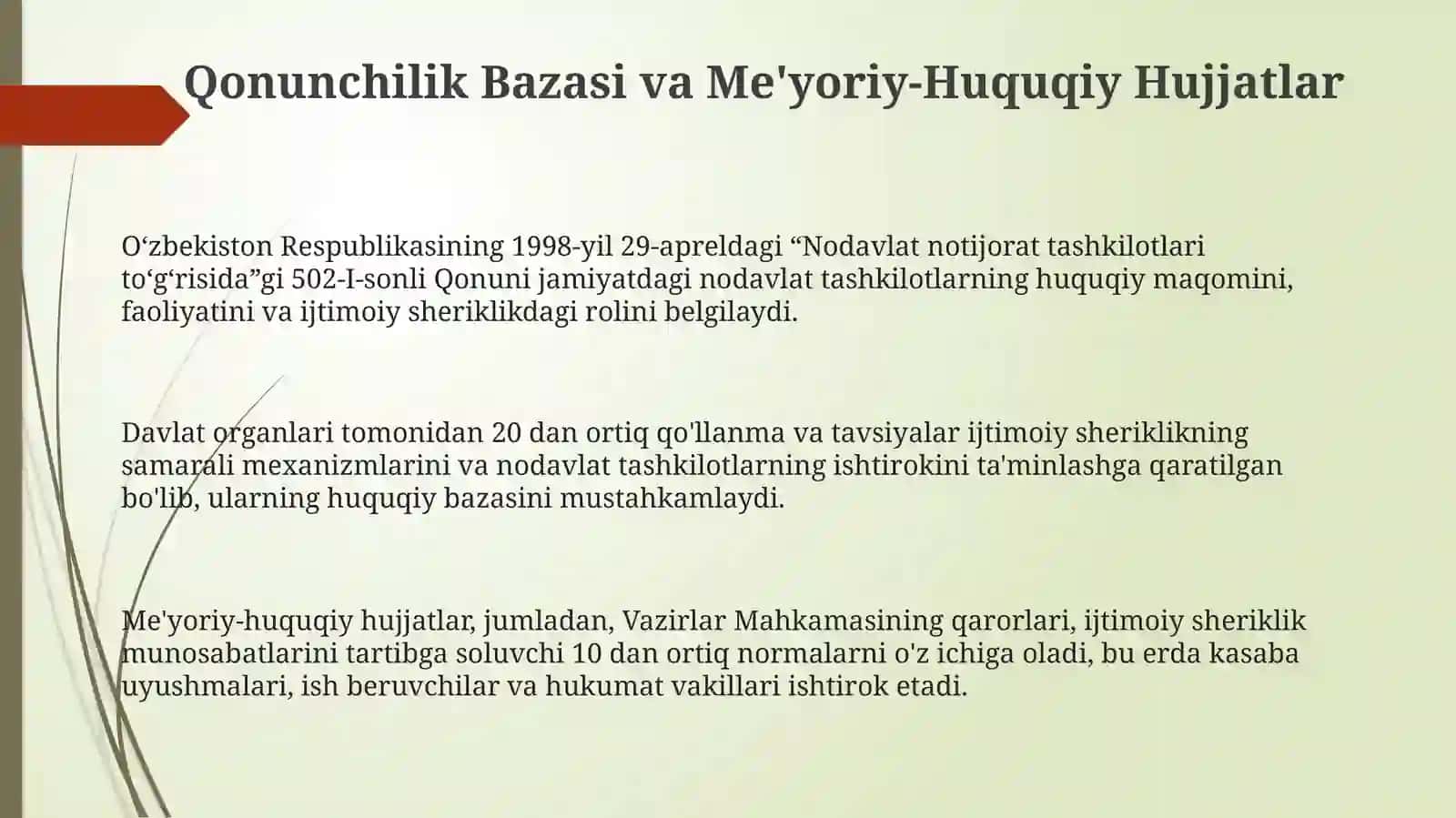 JAMOA KELISHUVLARI VA ULARNING IJTIMOIY SHERIKCHILIK MUNOSABATLARINI TARTIBGA SOLINISHIDAGI O‘RNI 3