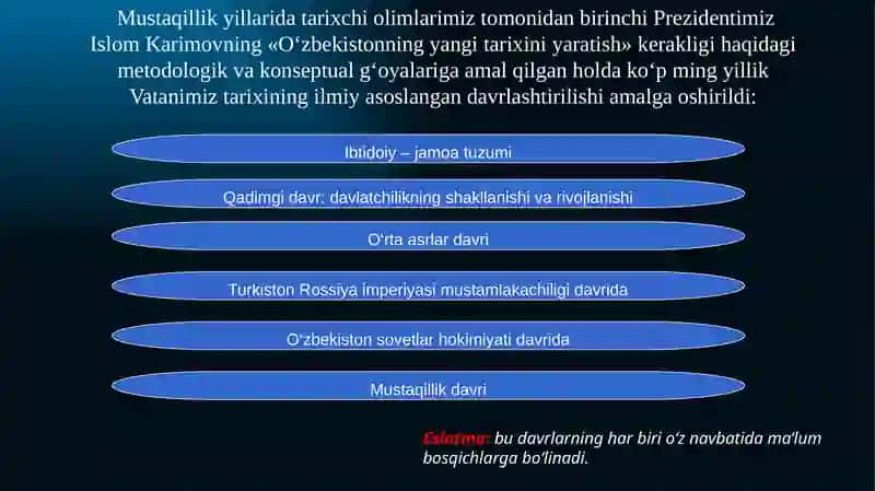 O‘zbekistonning eng yangi tarixi o‘quv fanining predmeti, maqsadi va vazifalari, nazariy-metodologik tamoyillari 3