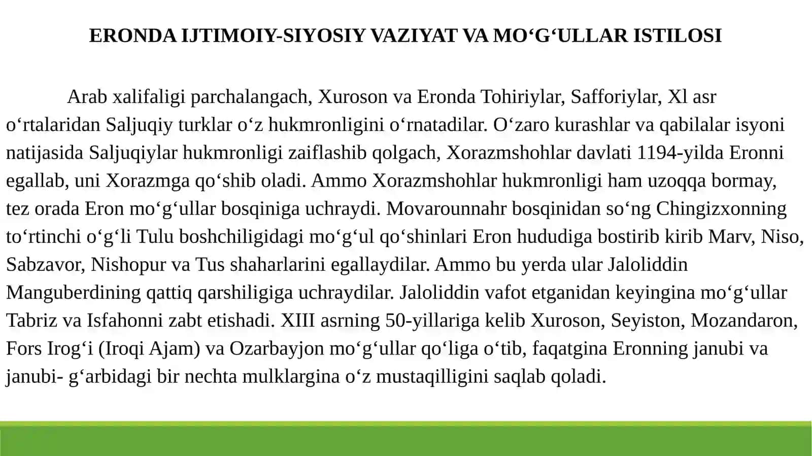 Eronda Ijtimoiy-Siyosiy Vaziyat va Mo‘g‘ullari Stilosi 3