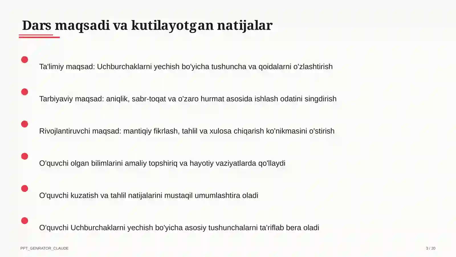 Uchburchaklarni yechish (9-sinf) 3