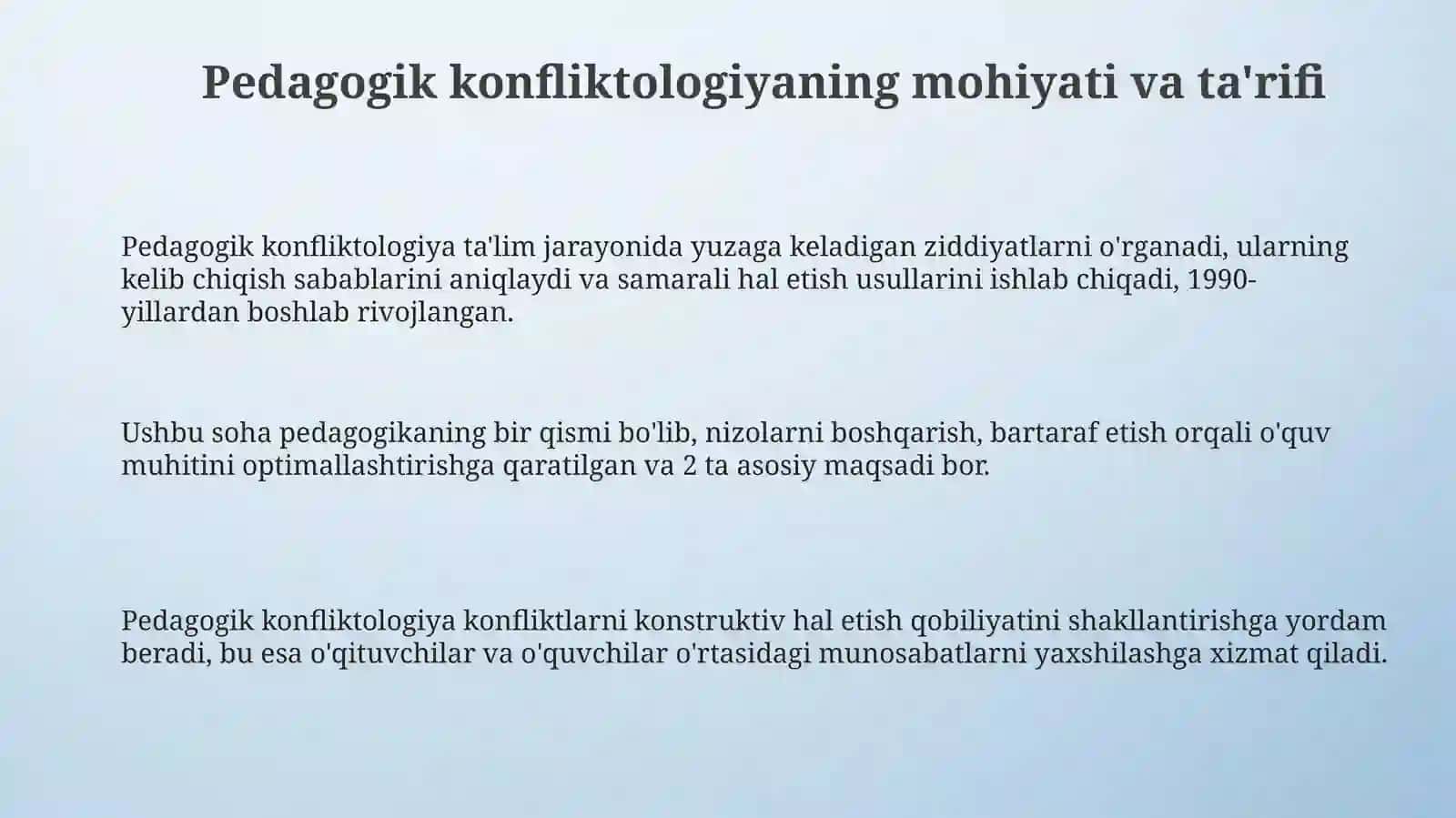Pedagogik konfliktologiyaning fanlar bilan aloqadorlikda rivojlanishi 3