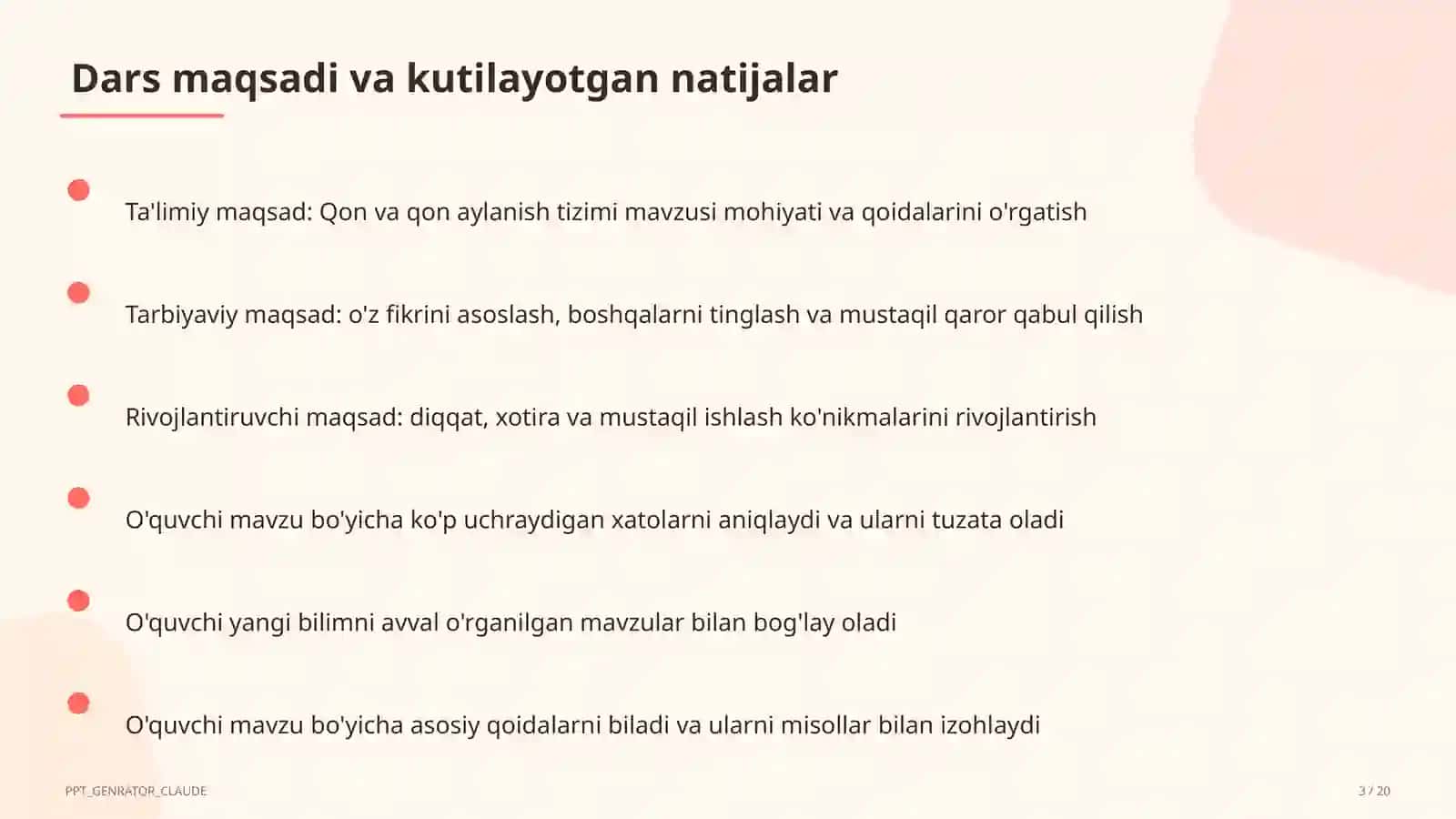 Qon va qon aylanish tizimi (8-sinf) 3