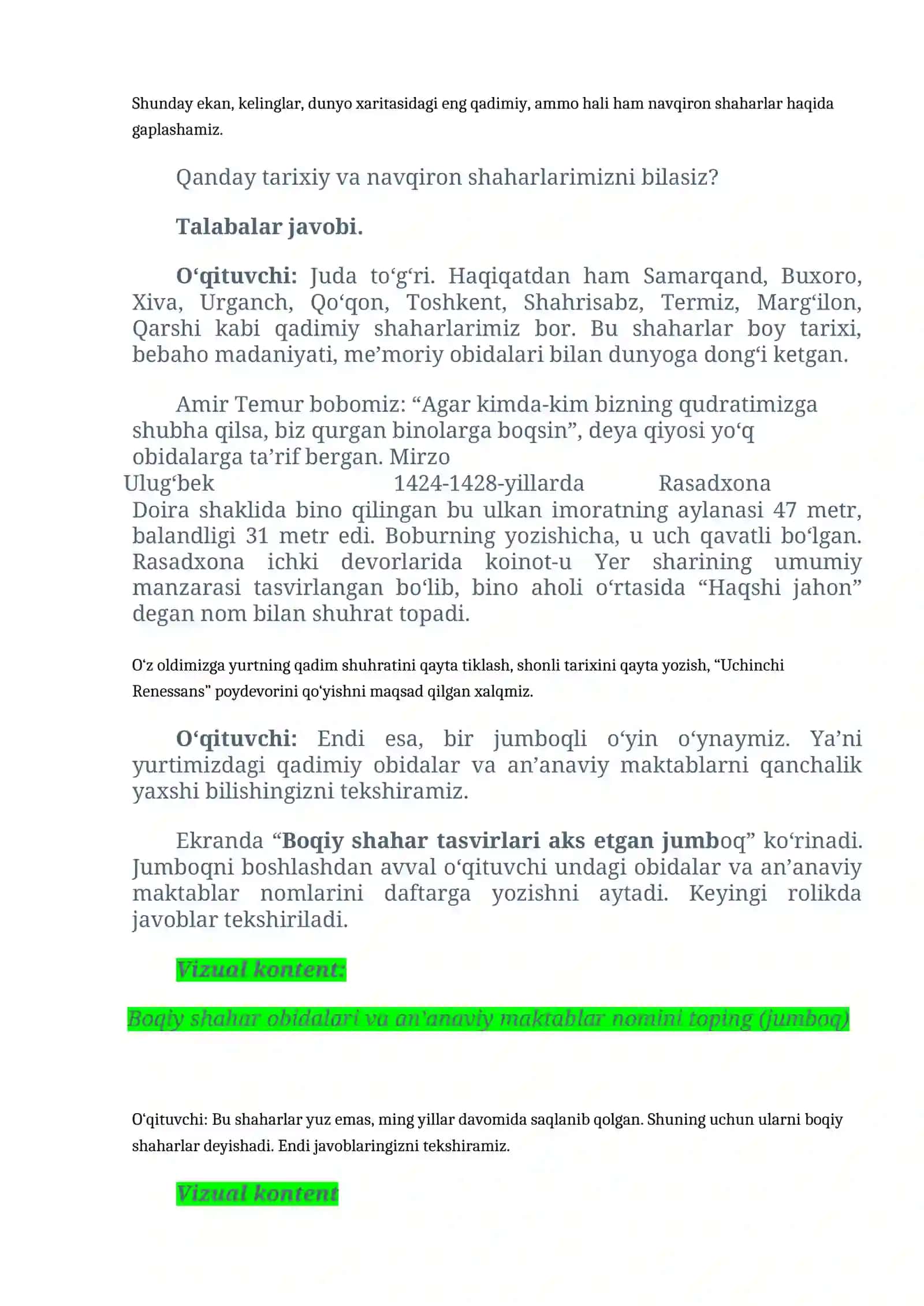 Boqiy Shaharlarimiz 3