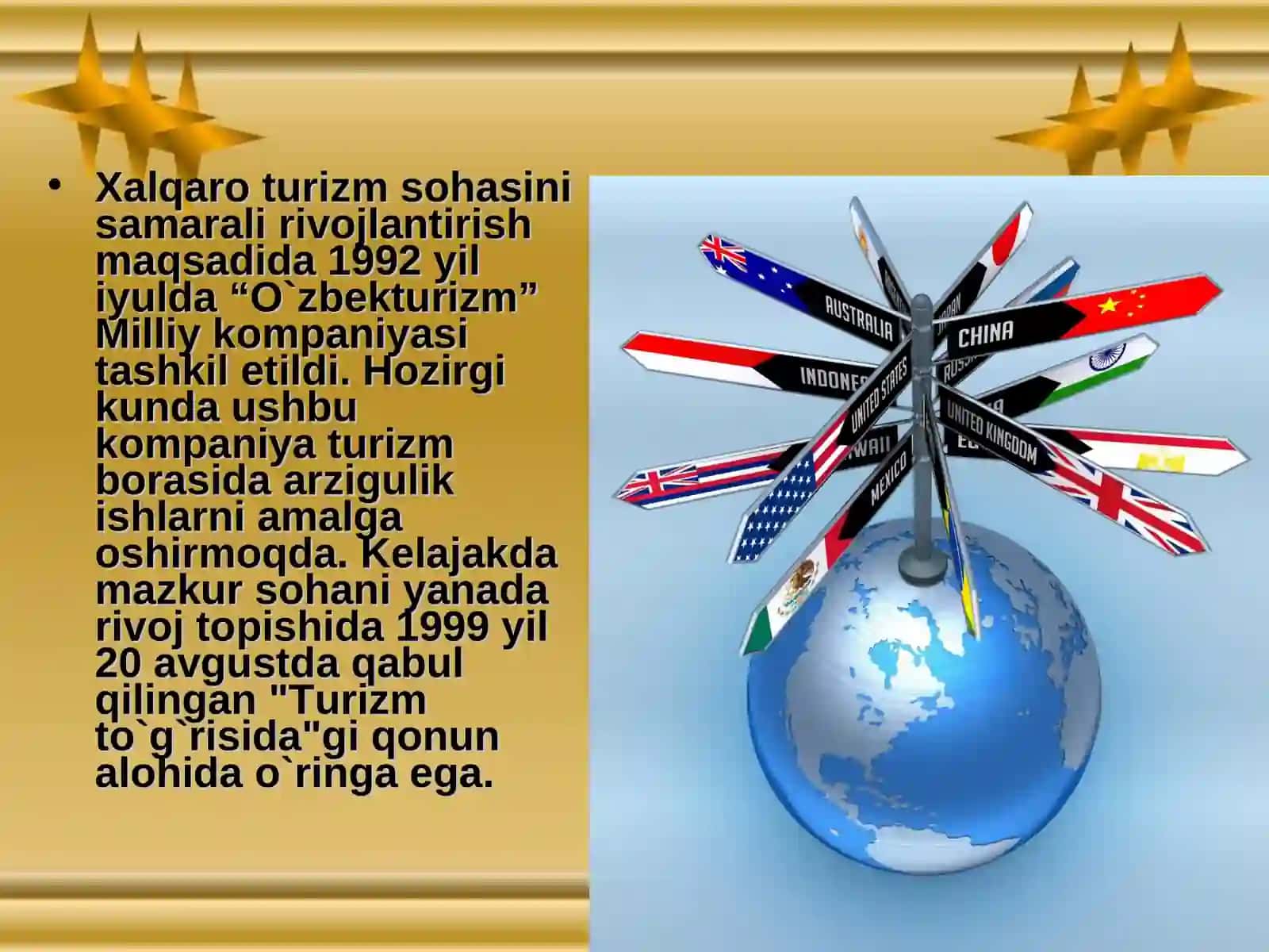 Turizm rivojining xalqaro iqtisodiy aloqalari 3