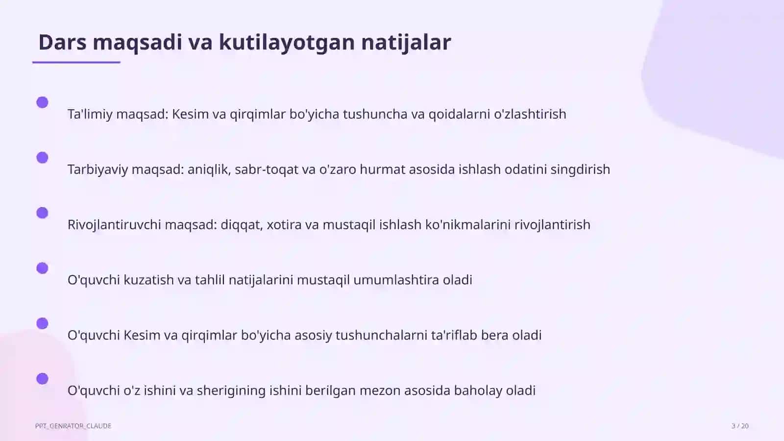 Kesim va qirqimlar (9-sinf) 3