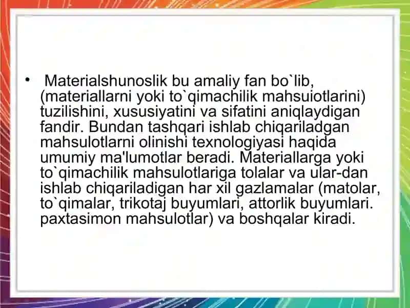Maxsus materialshunoslik, tikuvchilik jihozlari 3