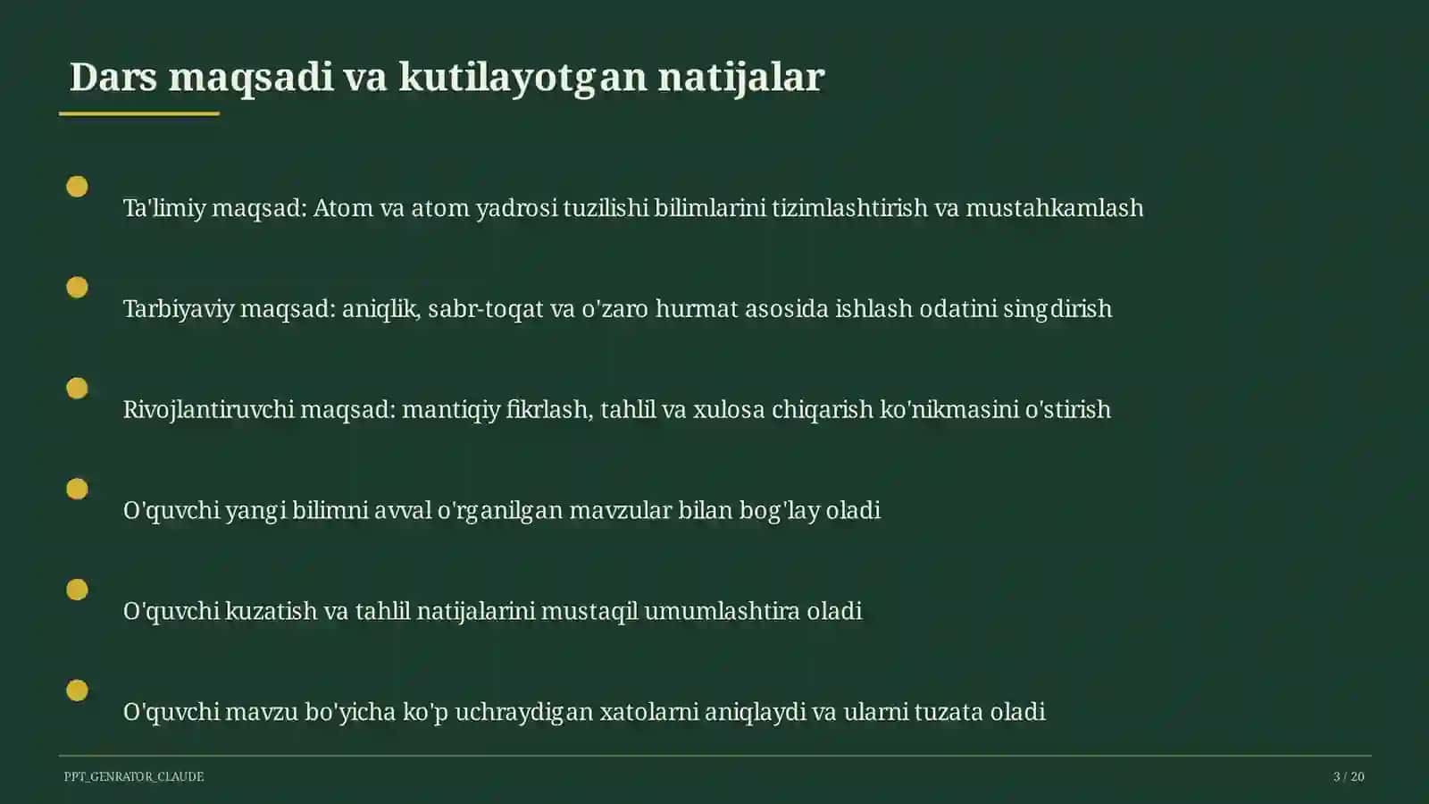 Atom va atom yadrosi tuzilishi (11-sinf) 3