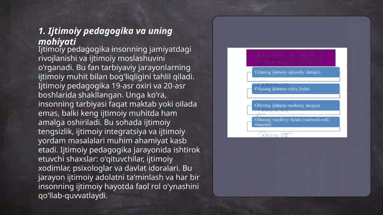 Keksalar, nogironlar va aholining boshqa ijtimoiy ehtiyojmand toifalari uchun ijtimoiy-pedagogik xizmat yullari 3