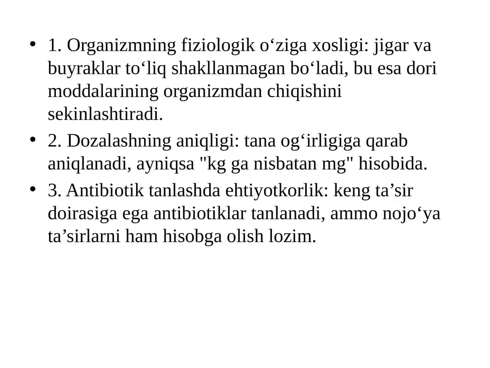 Chaqaloqlarda Antibiotik terapiya xususiyatlari 3