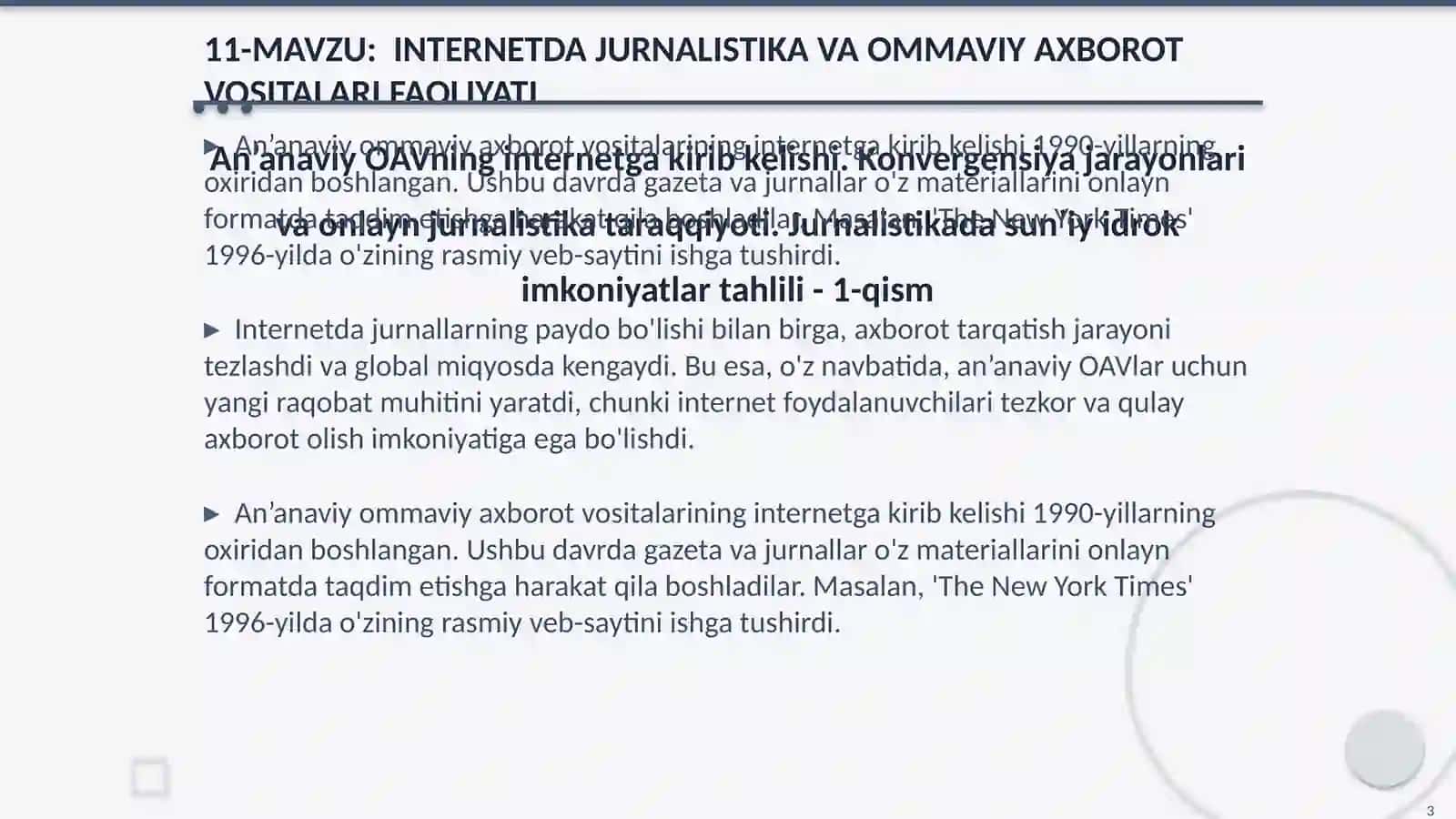 INTERNETDA JURNALISTIKA VA OMMAVIY AXBOROT VOSITALARI FAOLIYATI 3