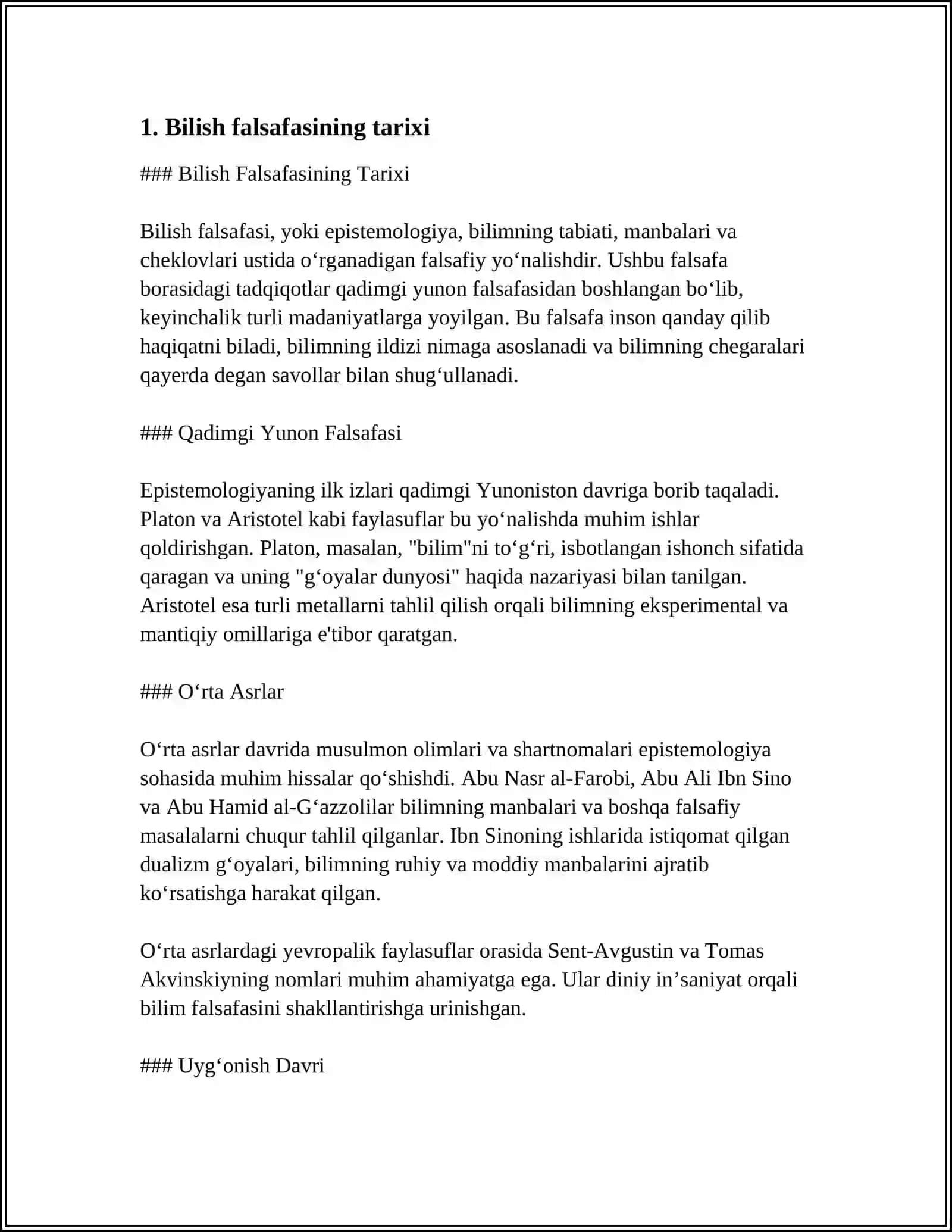 MUSTAQIL ISH Mavzu: BILISH FALSAFASI 3