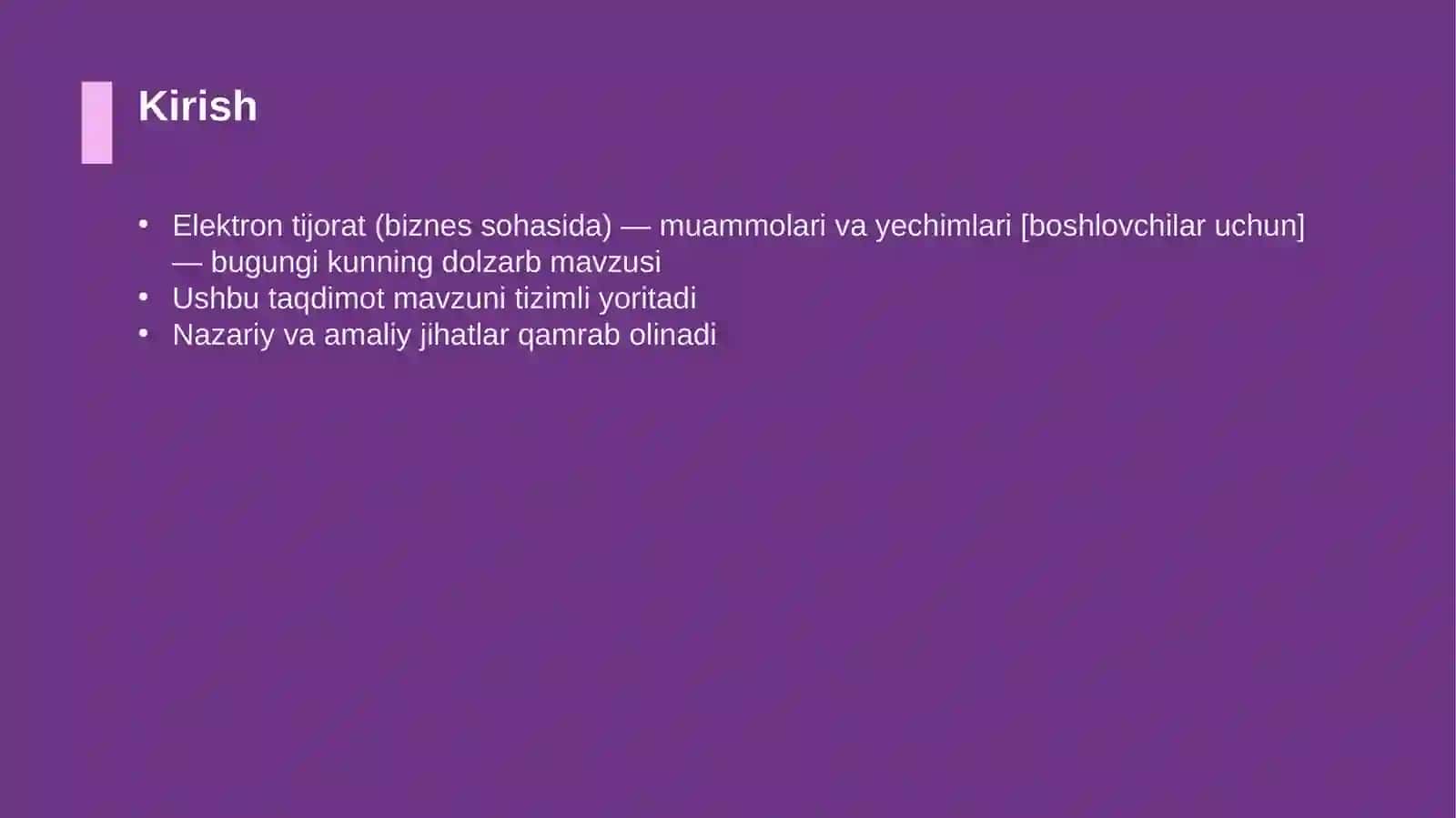 Elektron tijorat (biznes sohasida) — muammolari va yechimlari [boshlovchilar uchun] 3