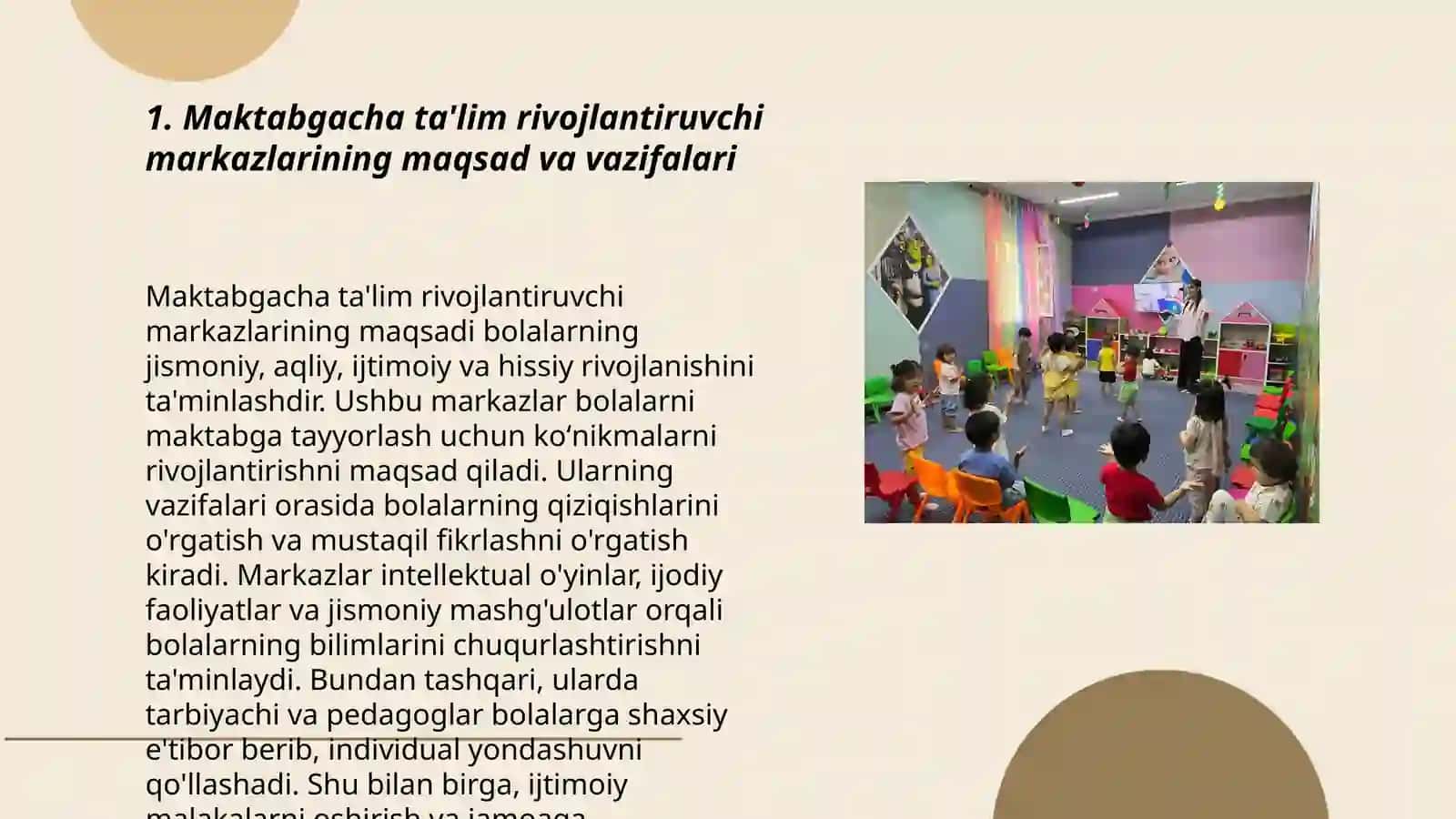 Maktabgacha ta'lim rivojlantiruvchi markazlarining maqsad va vazifalari 3