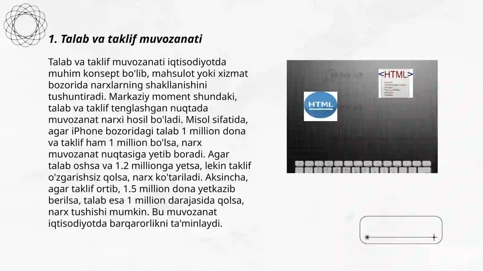 Talab va taklif muvozanati 3
