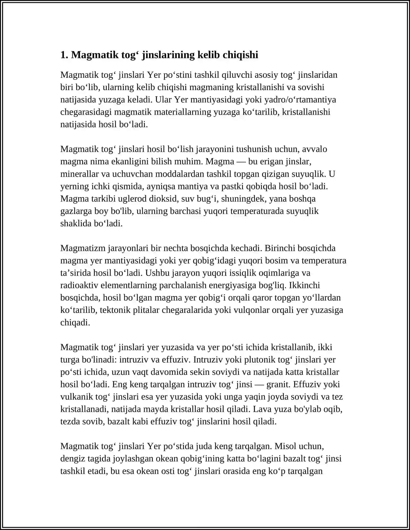 CHOʻKINDI TOGʻ JINSLARI VA ULARNING TASNIFI 3