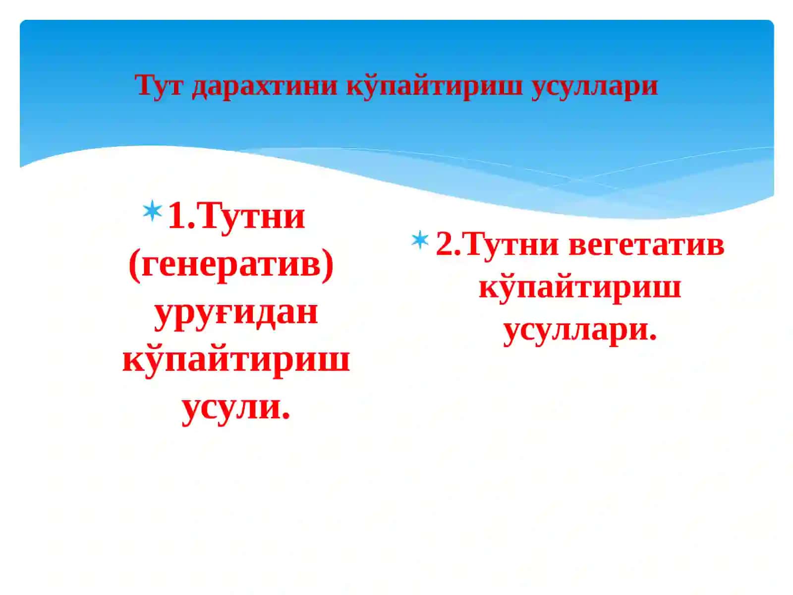Тутчиликда кўчатзорлар ташкил қилиш ва тутни генератив усулда кўпайтириш ҳамда дурагай кўчат етиштириш агротехникаси 3